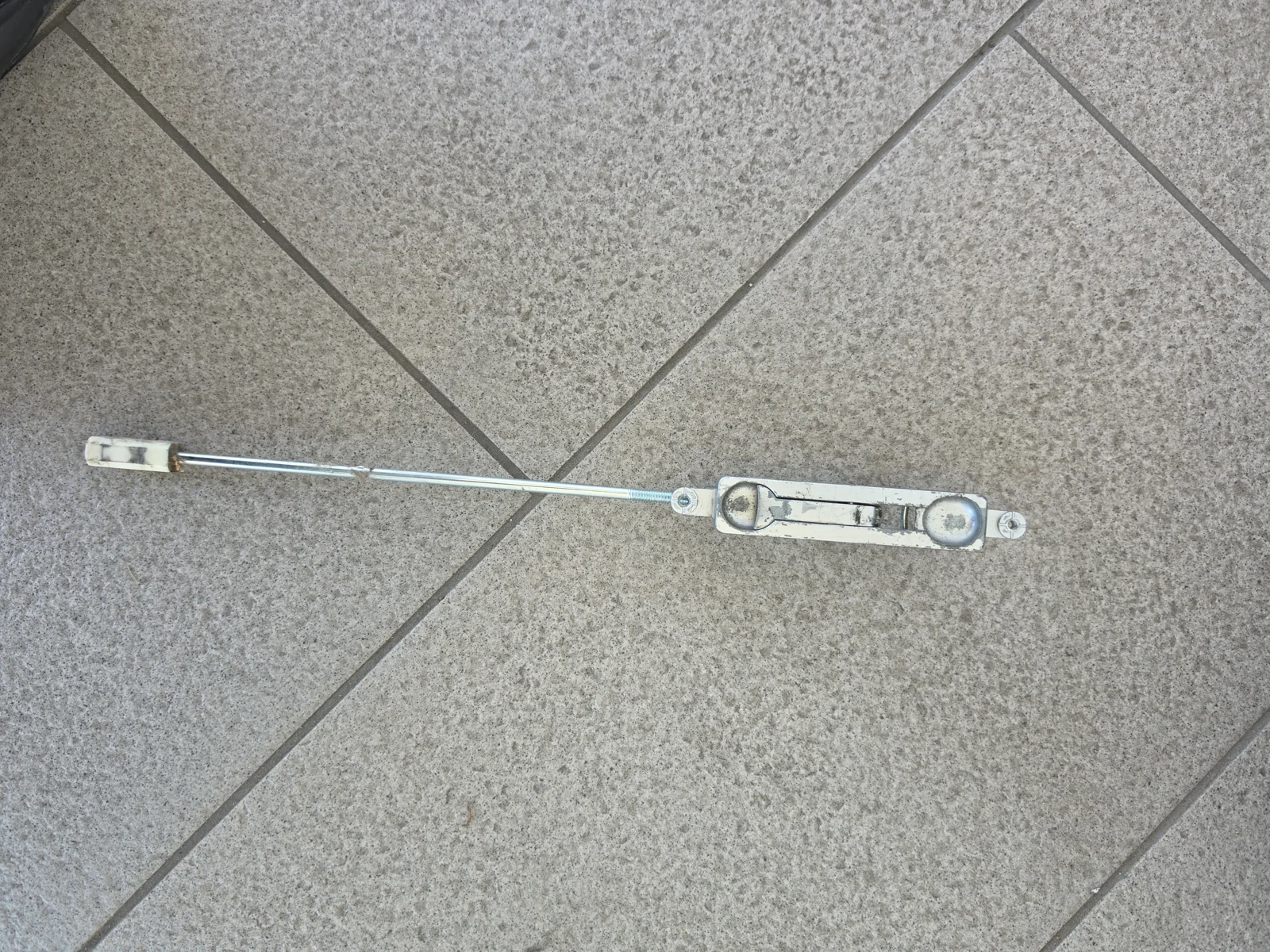 Removed bottom flush bolt mechanism and extension rod.